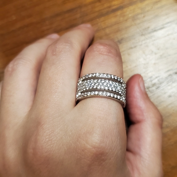 NWOT Silver White Sapphire Ring - Picture 8 of 10